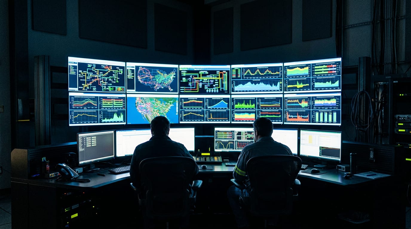 Operators in a grid control room
